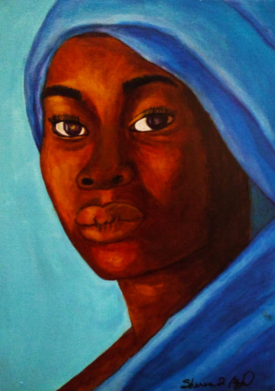 black art muslim woman